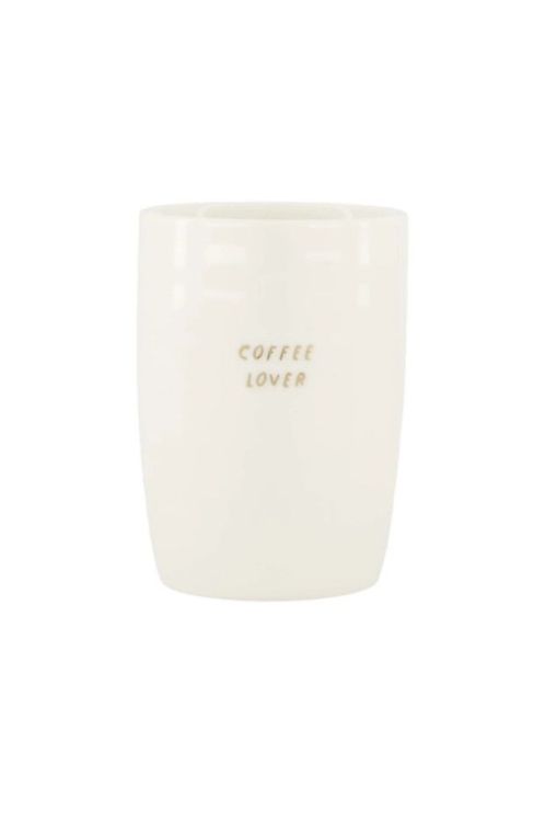 Zusss Koffiemok Coffee lover - Wit/goud