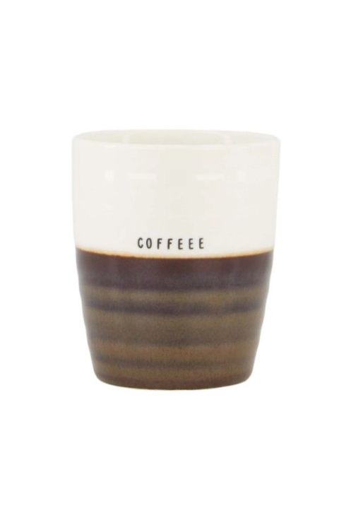 Zusss Koffiemok Coffeee - wit/bruin