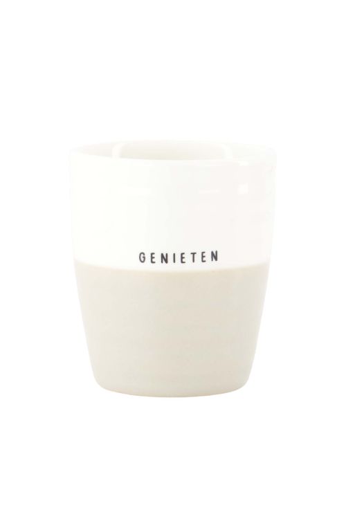 Zusss Koffiemok - Genieten - wit/ zand Zusss Koffiemok - Genieten - wit/ zand