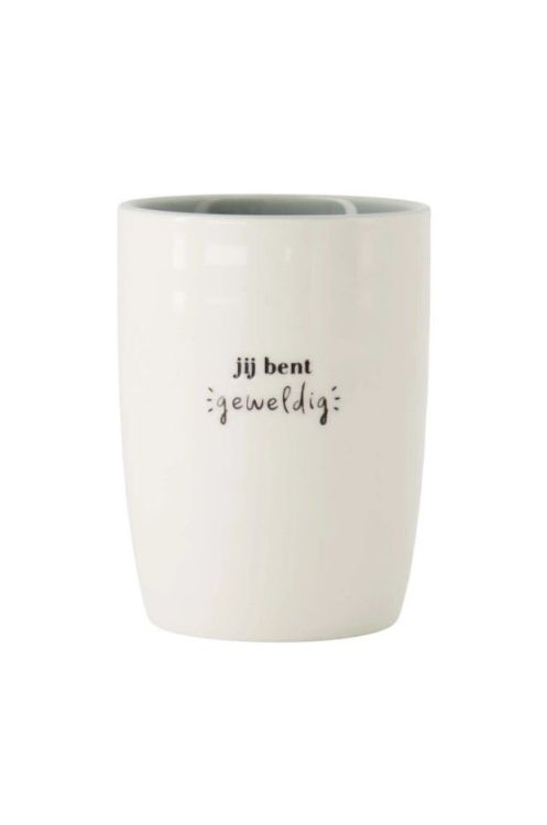 Zusss Koffiemok Jij bent geweldig - Wit/zwart