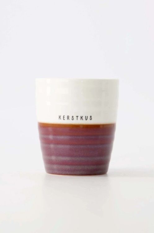 Zusss Koffiemok Kerstkus - Wit/donkerrood