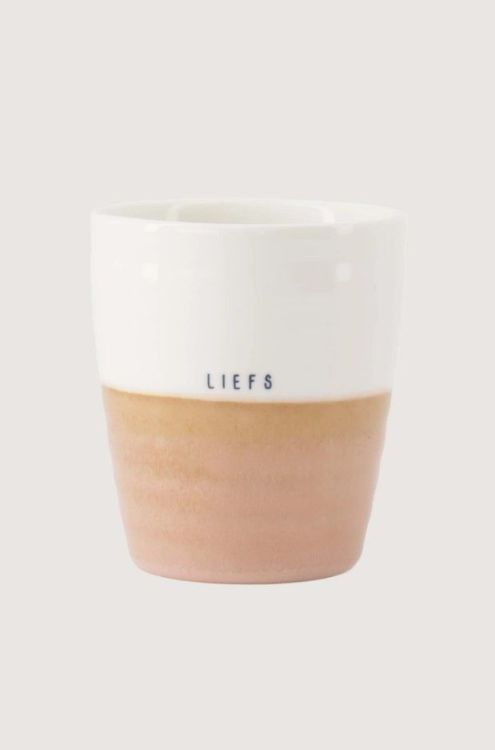 Zusss Koffiemok Liefs - wit/roze