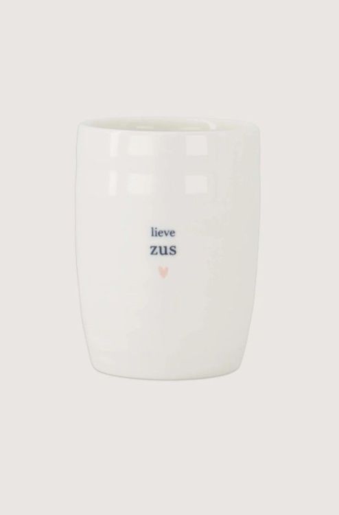 Zusss Koffiemok - Lieve zus - wit/roze