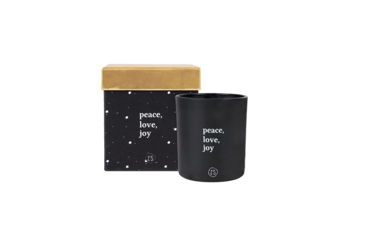 Zusss Luxe geurkaars in doosje - Peace, love, joy - zwart