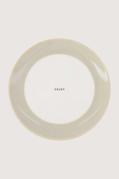 Zusss Ontbijtbord - Enjoy - wit/zand