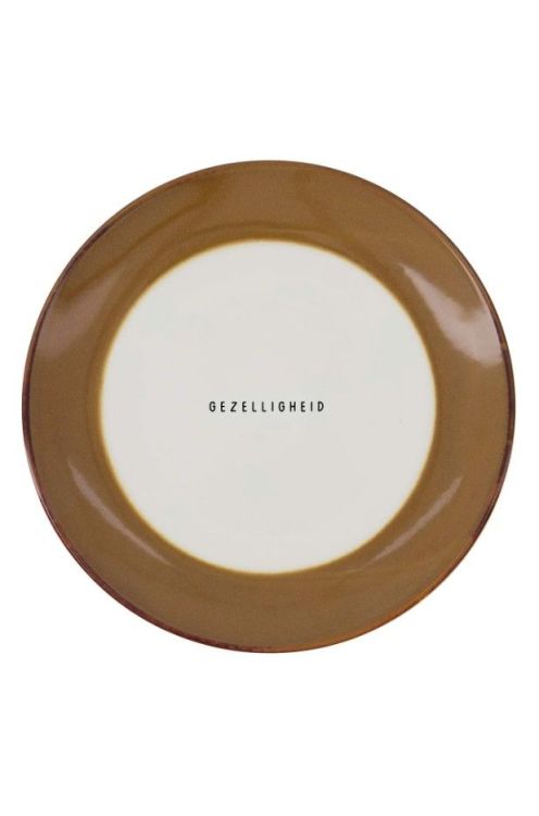 Zusss Ontbijtbord - Gezelligheid - wit/bruin