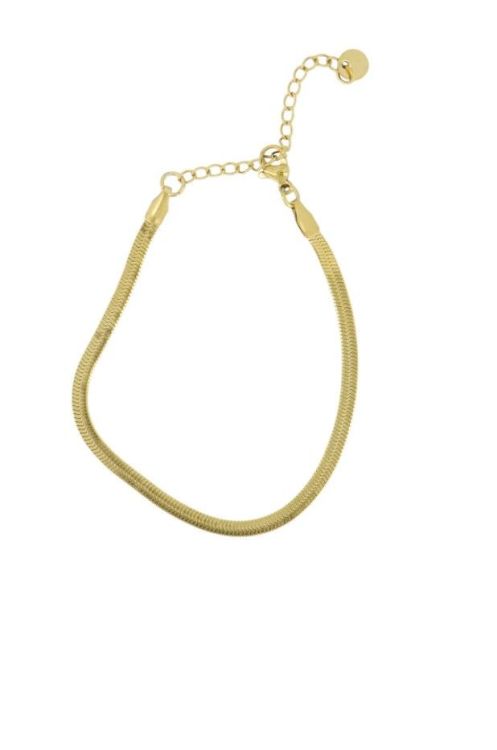 Zusss Platte armband - visgraat structuur - goud