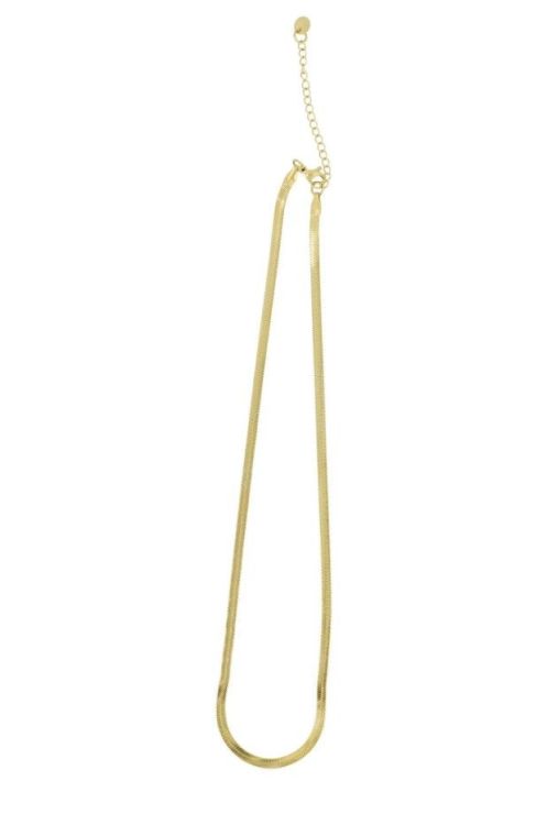 Zusss Platte ketting - visgraat structuur - goud