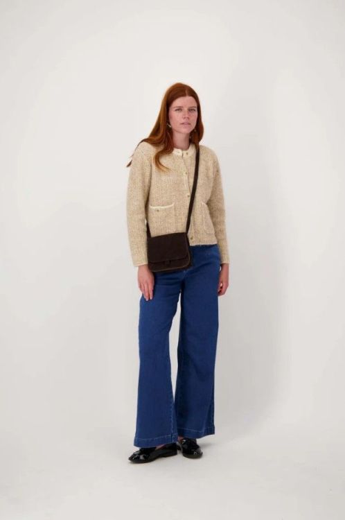 Zusss Schoudertas Suede -  Chocolade bruin