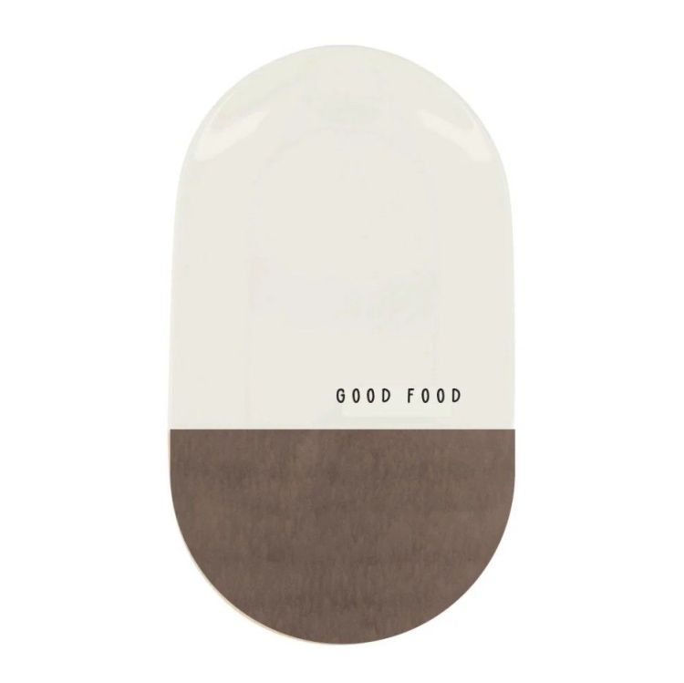 Zusss Serveerschaal - Good food - Wit/bruin