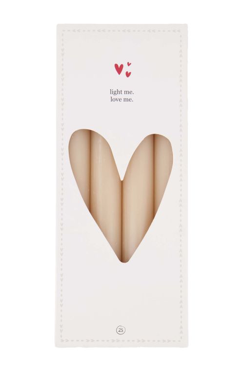 Zusss Set van 4 rustieke kaarsen 20cm - Beige