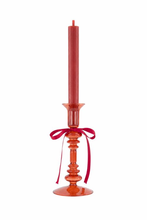 Zusss Set van 4 rustieke kaarsen 20cm - Dark red