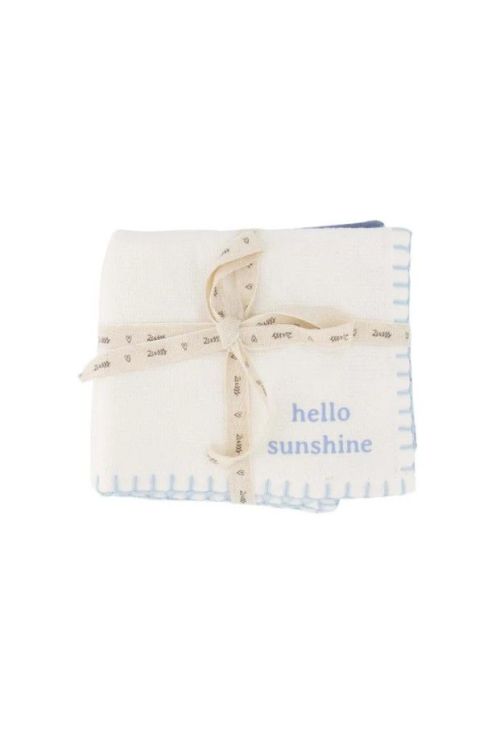 Zusss Set van vaatdoekjes (2) - Hello sunshine - Happy place - zand/grijsblauw