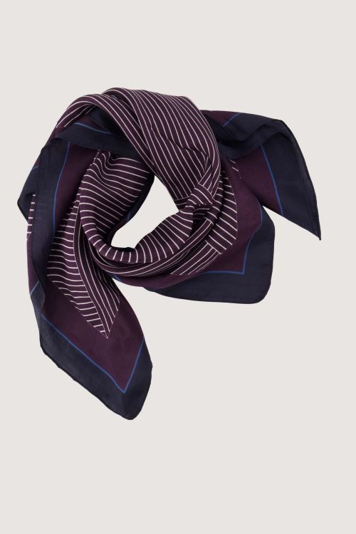Zusss Sjaaltje - Silk - Strepen - Navy Blue Zusss Sjaaltje - Silk - Strepen - Navy Blue