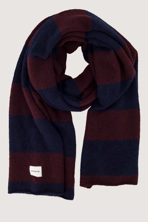 Zusss Sjaaltje - Strepen - Dark navy/burgundy