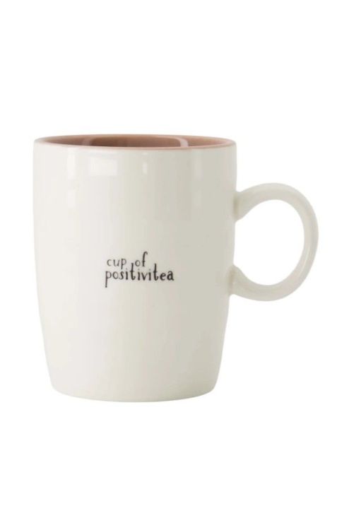 Zusss Theemok Cup of positivitea - wit/zwart/lila